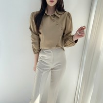 러블리아미에 / 아미에 /[자체제작]사선버튼 카라셔츠 코튼 블라우스