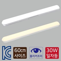LED PL 일자등 30W 슬림 60cm (VN43327_43329) KC인증 플리커프리, 0, 전구색(주황빛)