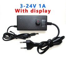 dc파워서플라이 전압 전류 조절가능 ac dc 조정 가능한 전원 공급 장치 3v 5v 6v 9v 12v 15v 18v 24v 1a 2a 5a acdc 스위칭 전원 공급 장치, 3v - 24v 1a 디스플레이, 나는 플러그