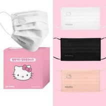 중형 마스크 헬로키티 숨쉬기 편한 귀 안아픈 일회용 덴탈 학생 성인 여성 캐릭터 귀여운, 3.중형[코랄핑크]100매