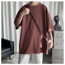 여름루즈핏티셔츠 트렌드 와이드 반팔 맨투맨 남자 개성 힙합 후드티셔츠 블러킹 패치워크 커플룩 4998715026