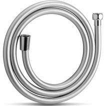 Flexible Extension Pipe Anti Winding Bathroom Handheld Shower Head Hose PVC Faucet Water Tube, [04] Silver-2m