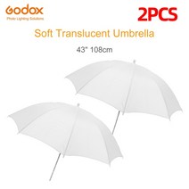 Godox 33 "84cm 40" 102cm 43 화이트 소프트 디퓨저 스튜디오 반투명 우산 플래시 스트로브 조명, 06 2pcs 43 inch 108cm