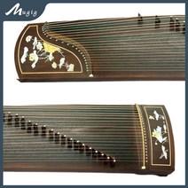 가야금 국악기 연습용 받침 액세서리 가야금 국악기 연습용 받침 Mugig 고급 레벨 검은 백단 악기 21 문자열 치터 연꽃 패턴 상감 하프 전체 액세서리악세서리, 없음