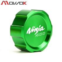 로고 닌자 400 가와사키 ninja400 2021 프론트 & 리어 브레이크 유체 실린더 마스터 리저버 커버 캡, 11 Rear green
