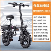 접이식 전기자전거 대리운전 전용 소형 가벼운 자전거 휴대용 전동차 배달 투잡, 25A 약 100KM 유압오일브레이크, 0Ah 옵션 표기
