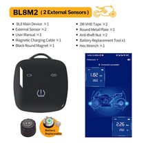 자동차원격시동 자동차스마트키 자동차 리모컨 Deelife 안드로이드 IOS 오토바이 TPMS 블루투스 방수 타이어 압력 모니터링 시스템 모토 삼륜차 오토바이용, 1.BL8M2 External