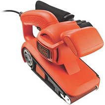 Black + Decker KA86-QS 벨트 샌더(720W 자동 샌딩 벨트 센터링 대형 벨트 교환 레버 인체공학적 세컨드 핸들 먼지 봉투 손쉬운 벨트 조립 포함) KA86 주황색-30374