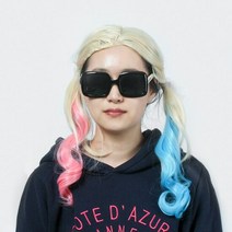 할리퀸 금발 파티 가발 고무밴드처리 할로인데이, 단품
