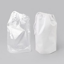 PE 투명/화이트 조리개 외줄 (50매) 7사이즈 약봉투 상품포장 의류보관 아웃도어 백색끈 조임 비닐주머니, 화이트 45호_45x55+5cm, 1묶음(50매)