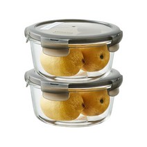 락앤락 오븐글라스 유로 원형 밀폐용기, 2개입, 원형 650ml X 2개
