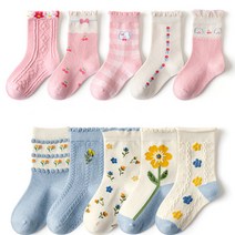 몽실이 여아용 들꽃토끼 양말 10종세트 3~12세