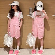 [입고중] 주니유니 핑크핑크멜빵바지 주니어멜빵 초등학생멜빵