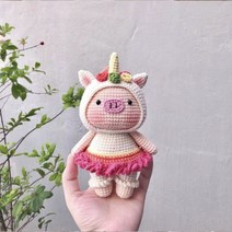 코바늘 인형뜨기 돼지 DIY 취미 할리 토끼 코바늘뜨기 기초 뜨개질, C개