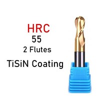 카바이드 볼 노즈 엔드밀 텅스텐 커터 CNC 라우터 비트 밀링 공구 R0.5 6mm 8mm 10mm HRC50 55 65 2 4 플루트, R5X10DX75L, HRC55-2F, 5PCS