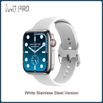 가성비스마트워치IWO New W57 MAX 남성용 스마트 시계 SmartWatch NFC 1.95IPS 대형 화면 428*518 해상도 3, 05 White stainlesssteel