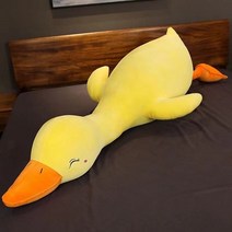 동물 쿠션 바디필로우 거대한 흰 거위 털 장난감 매우 부드러운 인형 노란 오리 봉제 침실 소파 장식 재미있는 어린이 소녀 생일 선물, 22.130cm  Yellow Squinting Eye