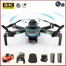 TXD 8K 접이식 드론 듀얼카메라 3 축 운대 360도 레이저 장애물 회피 L800 PRO, 블랙
