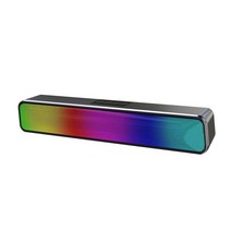 데스크탑 PC용 컴퓨터 스피커 HiFi 스테레오 사운드바 RGB 게임, A, 15.16인치x2.95인치x2.56인치, ABS