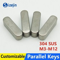 R핀 스냅핀 고정핀 평행 키 핀 304 스테인레스 스틸 A2 라운드 엔드 플랫 M3 M4 M5 M6 M8 M10 M12 스퀘어 바 10개 295198, M6x6x18