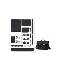 여성 클래식 메신저 백 가죽 가방 만들기 DIY 키트, 스몰블랙(DIY)