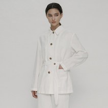 여성용 벨티드 린넨 자켓