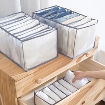 칸칸이바지보관망 의류 티셔츠 바지 정리함 수납함 옷정리, 화이트 2종세트(S+L), 화이트