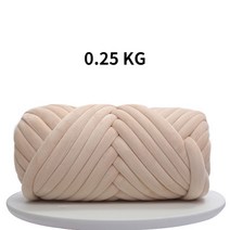 벨벳 자이언트얀 가방 실 500g 1kg 1KG 1000g Super Chunky Yarn Thick Bulky Giant Threads Roving Spinni, 18 Beige 0.25KG