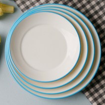 홈파티 인싸 디저트 토스트 빵 브레드 돈까스 파스타 브런치 원형 멜라민 그릇 접시, 04-한일칠기 멜라민 마루 원형접시 노랑 4호