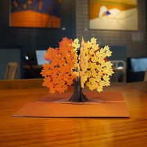 3D 입체카드 생일선물 여자친구 기념일 선물 여친선물 예쁜 편지지, 22.노랑단풍(대), 1개