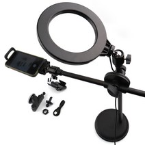 핫버튼 유튜브 방송 촬영 탑뷰 수직 촬영 거치대 먹방 DSLR 휴대폰 핸드폰 카메라 수직샷 항공샷 만능샷 먹방장비 LED 뷰티 조명, 고급형(카메라 및 DSLR), 본품+조명