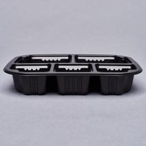 실링용기 소분 일회용 19153 5칸 블랙 500ML, 100개