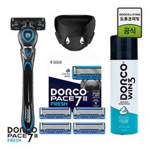 [도루코] 페이스7 프레쉬 7중날 면도기+면도날4입+WIN3 쉐이빙폼 210ml+헤드케이스, 상세설명 참조, 없음