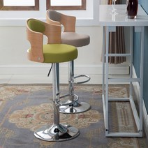 원목회전의자 모던 카페 360도 회전 미용실 감성 의자, 8번 하이우드 카키 린넨