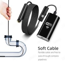하수도 자동차 배수관 탐지기 정검 내시경 와이파이 카메라 미니 방수 검사 뱀 Borescope USB HD 무선 폰 안드로이드 스마트, WIFI Soft Cable