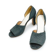 [메종마틴마르지엘라] [중고 명품] 230mm 그레이 레더 여성 샌들 힐 PC0252 SH