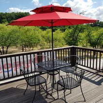 (국내제작 파라솔) 캠핑 레져 카페 정원 그늘막 국내산 FRP 2단 8각 2700 대양 파라솔, 브라운/FRP/2700, 1개