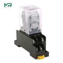 1set 12v 24v dc 110v 220v ac 코일 전원 릴레이 ly2nj dpdt 8 핀 hh62p jqx-13f 소켓 베이스 포함, 그리고 110v