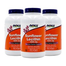 Now Foods Sunflower Lecithin 나우푸드 해바라기 레시틴 1200mg 200소프트젤 3팩, 1개