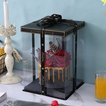 2단 케이크 투명 선물 포장 박스 상자 케이스 5개 1세트 미니 1호 2호 3호, H + 12인치 2단 36x36x26