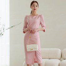 DRN112 린넨 트임 정장 원피스