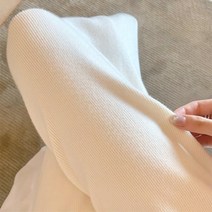 여성기모 니트팬츠 빅사이즈 겨자색 니트 골지니트팬츠 여자백바지 얇은기모 여성모직바지 니트 바지 골덴통바지