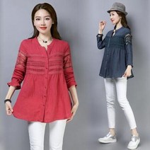 G75612/레이스 시원한 마블라우스/마셔츠/면블라우스