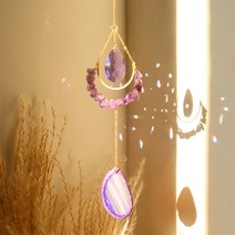 인테리어 소품 장식품 용품 문 선캐처 크리스탈 윈드차임 프리즘 스테인드글라스 볼 라이트 캐처 레인보우 메이커 창문 발코니 홈 가든 데코레이션 윈드차임 윈드차임 무지개 메이커, 11 Purple B