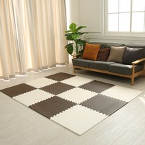 손할매 솔리드 어린이안전 대형 퍼즐매트 60cm 두께 12mm 4P, 브라운2P+아이보리2P