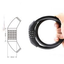 에코벨 와이어락 번호키 4자리 60cm/자전거 자물쇠 체인 도어, 와이어락 번호키 4자리 60cm 블랙