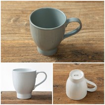 국산 수제 도자기 머그 물 컵 잔 빗살무늬 2종 (화이트 그레이), 화이트, 본상품선택