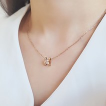 우정 써지컬 스틸 h 목걸이 레이어드 로즈골드 체인 다이아 여자 목걸이 42538901EA