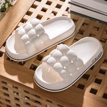 로로스키니 여성 실내 사무실 쿠션 슬리퍼 층간 소음 키높이 거실화 4cm, 화이트