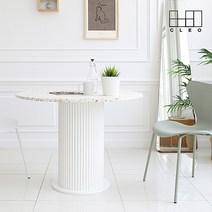 끌레오 오델리 4인용 세라믹 원형 템바보드 식탁 테이블 800 CL413, 무광 세라믹, 화이트